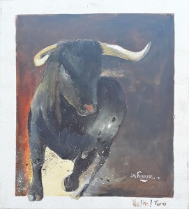 Jean Marie Ferrer artiste peintre de Provence, vente en ligne de tableaux à l'huile au couteau sur toile au couleurs de la Provence. He he Toro!