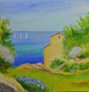 Jean Marie Ferrer artiste peintre de Provence, vente en ligne de tableaux à l'huile au couteau sur toile au couleurs de la Provence. Tableaux petits format. Vers l'azur