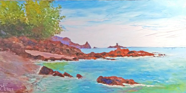 Jean Marie Ferrer artiste peintre de Provence, vente en ligne de tableaux à l'huile au couteau sur toile au couleurs de la Provence. La plage de la tortue.