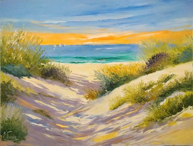 Jean Marie Ferrer artiste peintre de Provence, vente en ligne de tableaux à l'huile au couteau sur toile au couleurs de la Provence. Au jardin.