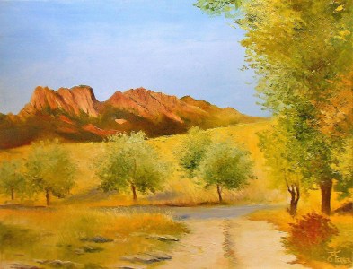Jean Marie Ferrer artiste peintre de Provence, vente en ligne de tableaux à l'huile au couteau sur toile au couleurs de la Provence. Lou roucau de rocobruno