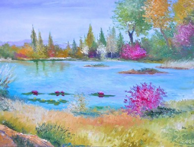 Jean Marie Ferrer artiste peintre de Provence, vente en ligne de tableaux à l'huile au couteau sur toile au couleurs de la Provence. Tableaux vendus en collection privée. Nature sauvage.