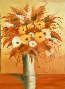 Jean Marie Ferrer artiste peintre de Provence, vente en ligne de tableaux à l'huile au couteau sur toile au couleurs de la Provence. Bouquet doré.