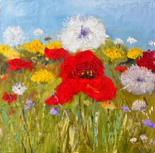 Jean Marie Ferrer artiste peintre de Provence, vente en ligne de tableaux à l'huile au couteau sur toile au couleurs de la Provence. Tableaux petits format. Fleurs des champs