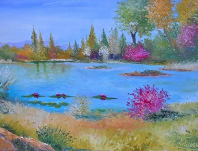 Jean Marie Ferrer artiste peintre de Provence, vente en ligne de tableaux à l'huile au couteau sur toile au couleurs de la Provence. Nature sauvage.