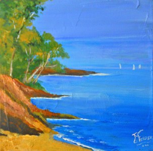 Jean Marie Ferrer artiste peintre de Provence, vente en ligne de tableaux à l'huile au couteau sur toile au couleurs de la Provence. Tableaux petits format. La plage