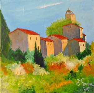 Jean Marie Ferrer artiste peintre de Provence, vente en ligne de tableaux à l'huile au couteau sur toile au couleurs de la Provence. Tableaux petits format. Village varois
