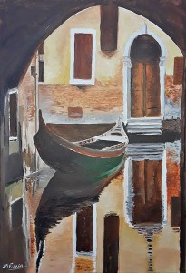 Jean Marie Ferrer artiste peintre de Provence, vente en ligne de tableaux à l'huile au couteau sur toile au couleurs de la Provence. Lumière de Venise 