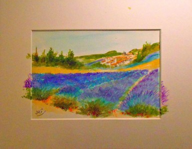 Jean-Marie Ferrer artiste peintre à Fréjus St Raphaël en Provence, aquarelle, dessin aquarellé  Les lavandes
