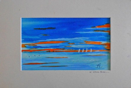 Jean-Marie Ferrer artiste peintre à Fréjus St Raphaël en Provence, aquarelle, dessin aquarellé  LE GRAND LARGE