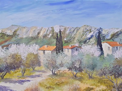 Jean Marie Ferrer artiste peintre de Provence, vente en ligne de tableaux à l'huile au couteau sur toile au couleurs de la Provence. Entre amandiers et oliviers