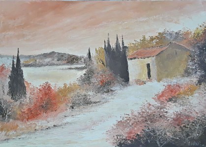 Jean Marie Ferrer artiste peintre de Provence, vente en ligne de tableaux à l'huile au couteau sur toile au couleurs de la Provence. Vieille Provence