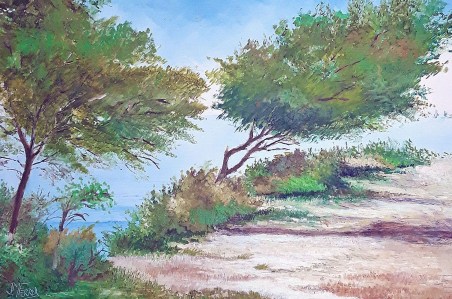 Jean Marie Ferrer artiste peintre de Provence, vente en ligne de tableaux à l'huile au couteau sur toile au couleurs de la Provence. Coup de mistral 