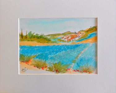 Jean-Marie Ferrer artiste peintre à Fréjus St Raphaël en Provence, aquarelle, dessin aquarellé  LE VILLAGE DE PROVENCE