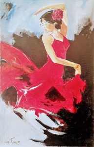 Jean Marie Ferrer artiste peintre de Provence, vente en ligne de tableaux à l'huile au couteau sur toile au couleurs de la Provence. Flamenco