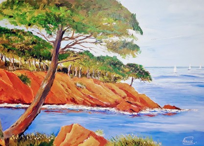 Jean Marie Ferrer artiste peintre de Provence, vente en ligne de tableaux à l'huile au couteau sur toile au couleurs de la Provence. L'Estérel 